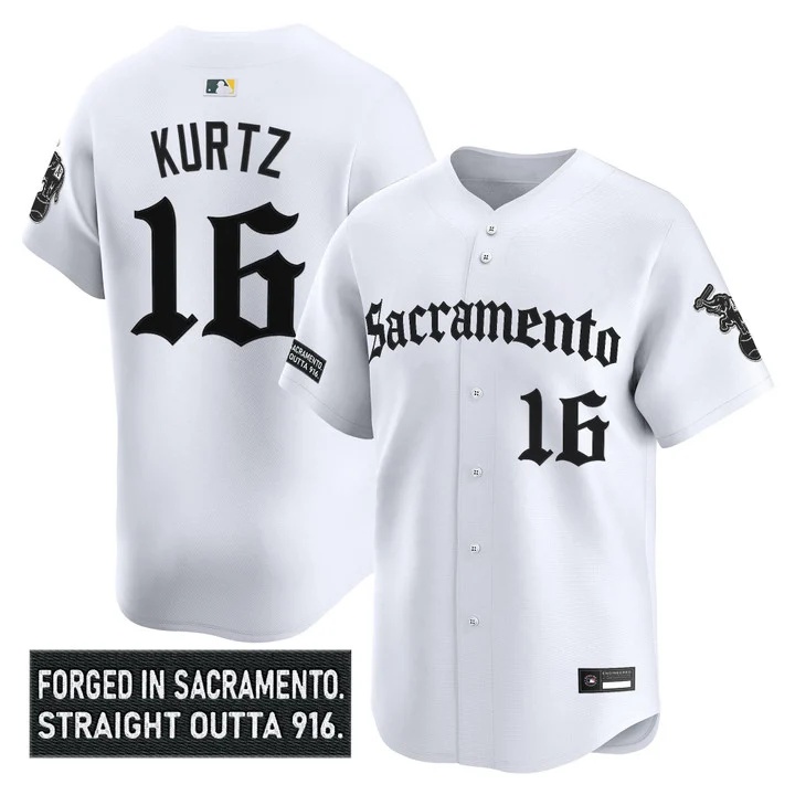 Men's Athletics 'Sacramento Gothic Edition' Vapor Premier Limited Jersey white #16 Nick Kurtz