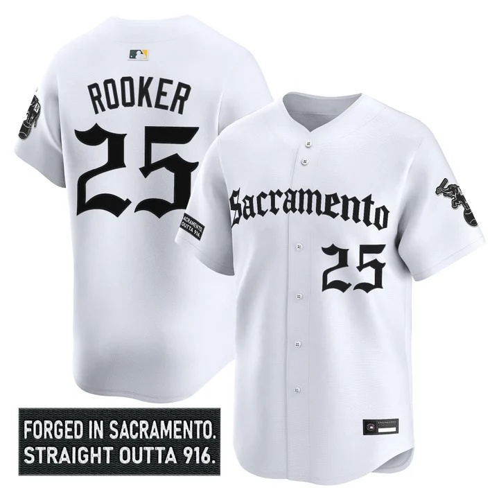 Men's Athletics 'Sacramento Gothic Edition' Vapor Premier Limited Jersey white #25 Brent Rooker