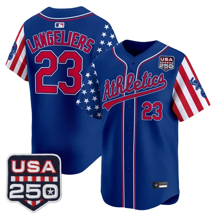 Men's Athletics America 250 Edition Vapor Premier Limited Jersey ROYAL #23 SHEA LANGELIERS