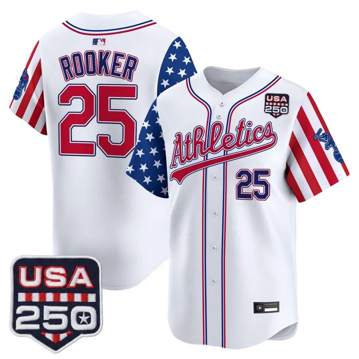 Men's Athletics America 250 Edition Vapor Premier Limited Jersey WHITE #25 BRENT ROOKER