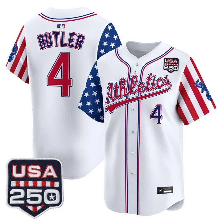 Men's Athletics America 250 Edition Vapor Premier Limited Jersey WHITE #4 LAWRENCE BUTLER