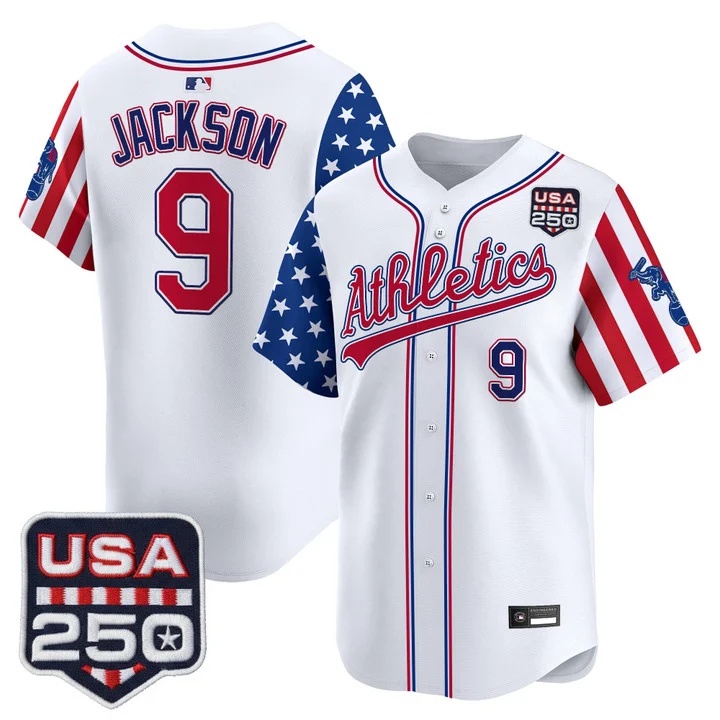 Men's Athletics America 250 Edition Vapor Premier Limited Jersey WHITE #9 REDDIE JACKSON