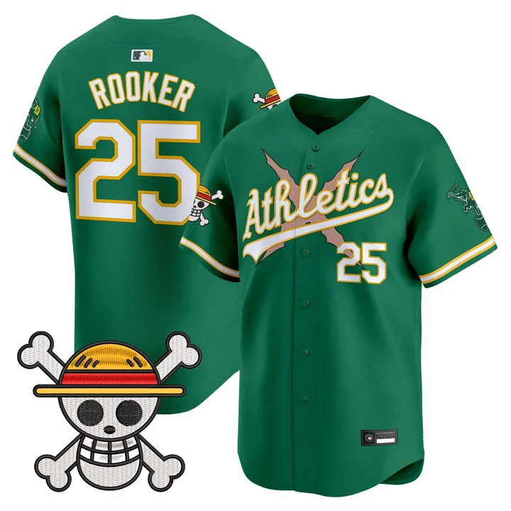 Men's Athletics x One Piece Vapor Premier Limited Jersey GREEN#25 BRENT ROOKER