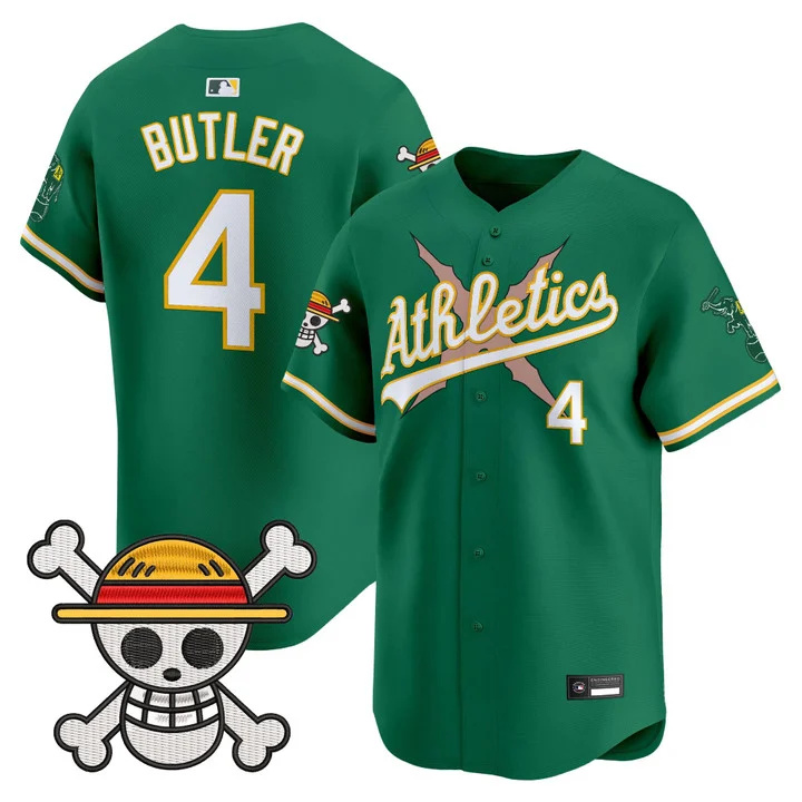 Men's Athletics x One Piece Vapor Premier Limited Jersey GREEN#4 LAWRENCE BUTLER