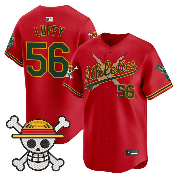 Men's Athletics x One Piece Vapor Premier Limited Jersey RED#56 LUFFY