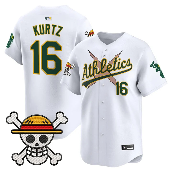 Men's Athletics x One Piece Vapor Premier Limited Jersey WHITE#16 NICK KURTZ