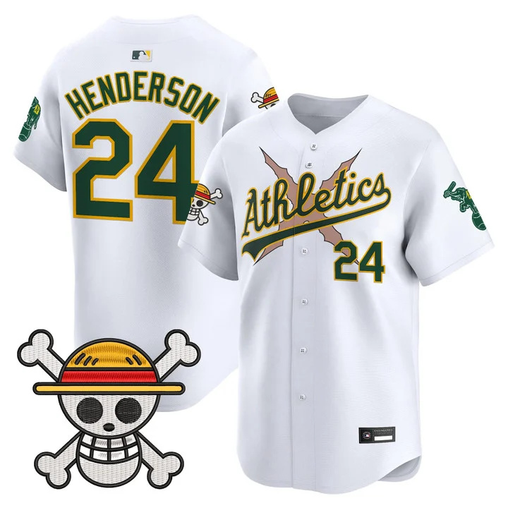 Men's Athletics x One Piece Vapor Premier Limited Jersey WHITE#24 RICKEY HENDERSON