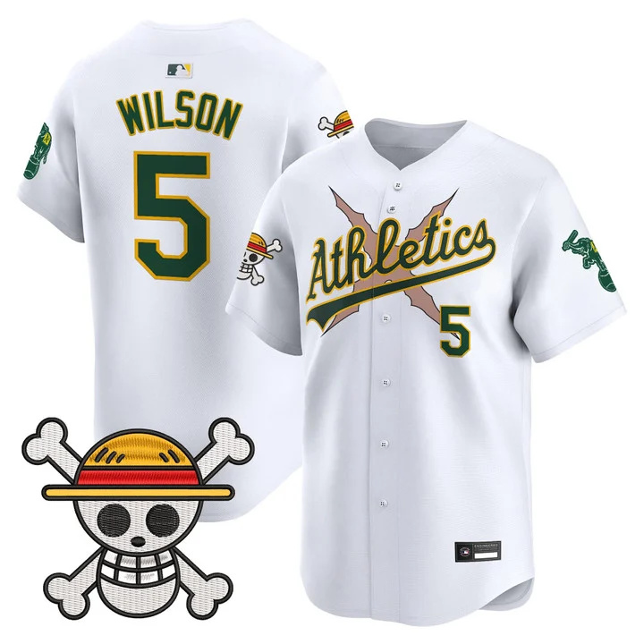 Men's Athletics x One Piece Vapor Premier Limited Jersey WHITE#5 JACOB WILSON