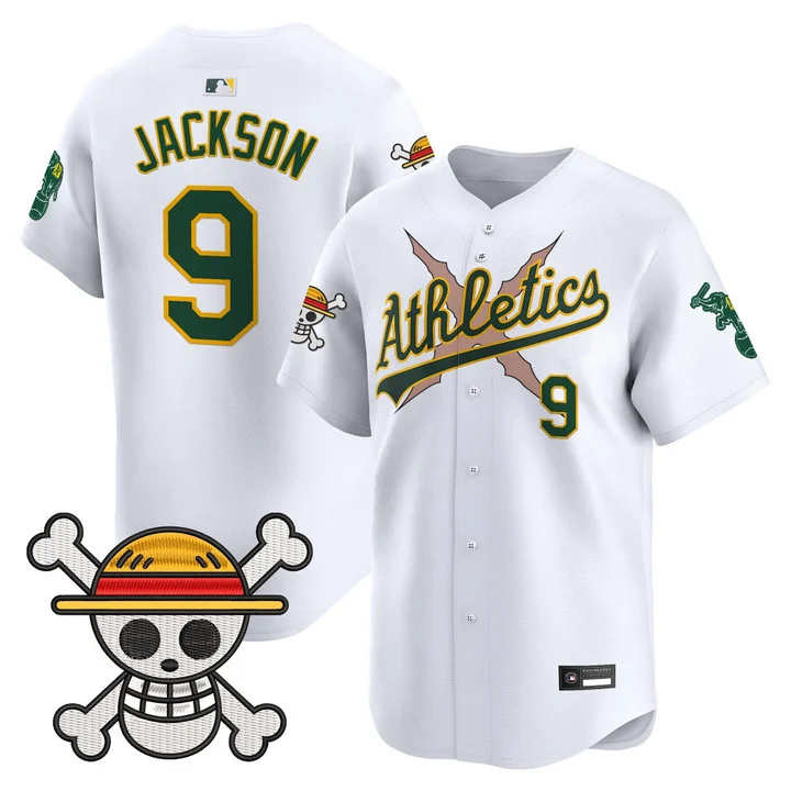 Men's Athletics x One Piece Vapor Premier Limited Jersey WHITE#9 REGGIE JACKSON