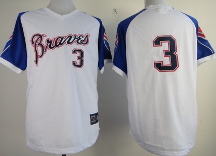 Men's Atlanta Braves #3 Dale Murphy 1974 White Pullover Throwback Jerseys