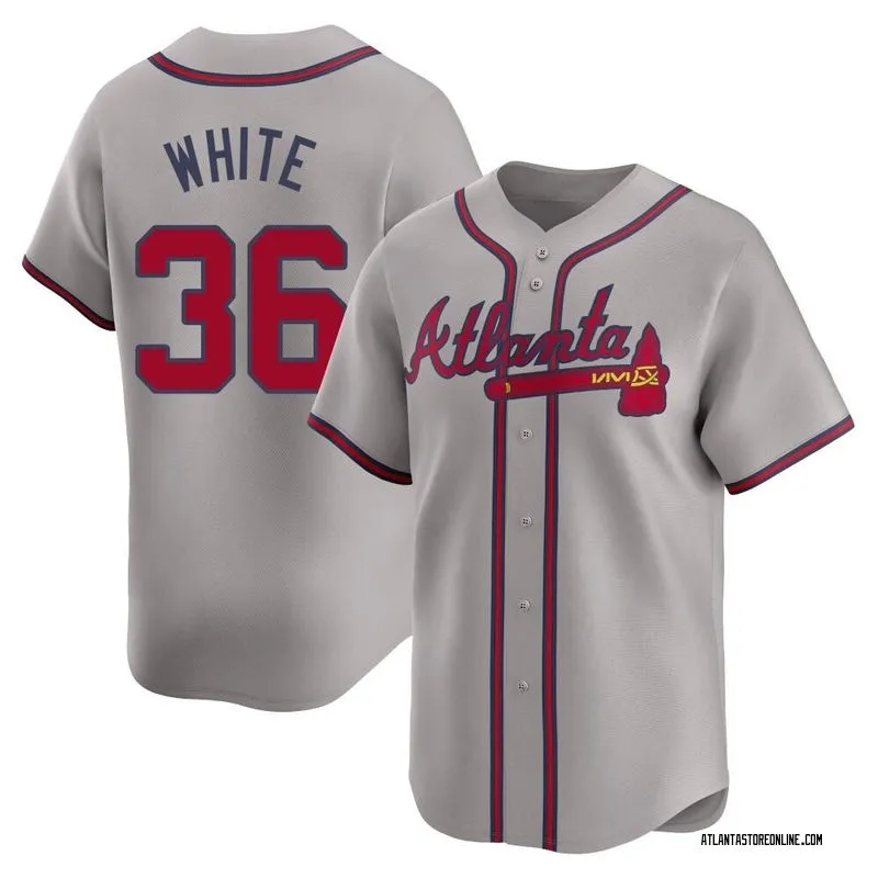 Men's Atlanta Braves #36 Eli White Nike Gray Away Limited Jersey 