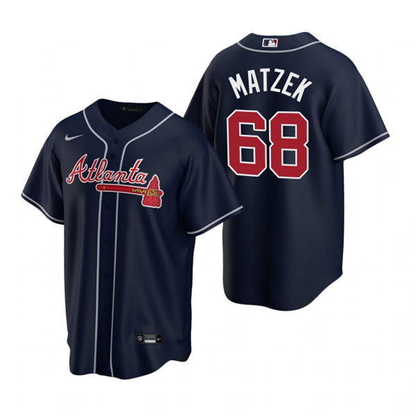 Men's Atlanta Braves #68 Tyler Matzek Nike Navy Alternate Cool Base Jersey