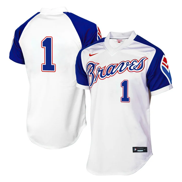 Men's Atlanta Braves 1974 Throwback Jersey 1974#1  OZZIE ALBIES