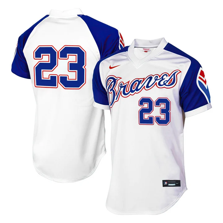 Men's Atlanta Braves 1974 Throwback Jersey 1974#23 MICHAEL HARRIS II