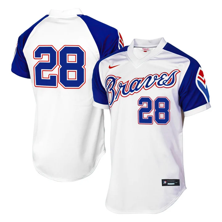Men's Atlanta Braves 1974 Throwback Jersey 1974#28 MATT OLSON