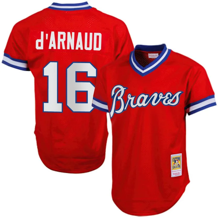 Men's Atlanta Braves 1974 Throwback Jersey 1980#16 TRAVIS D'ARNAUD