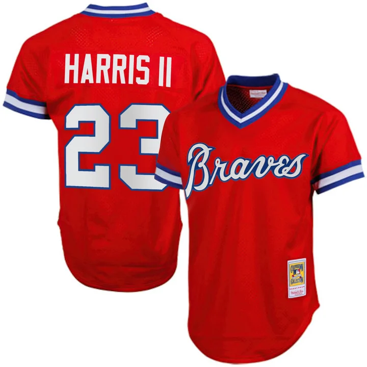 Men's Atlanta Braves 1974 Throwback Jersey 1980#23 MICHAEL HARRIS II
