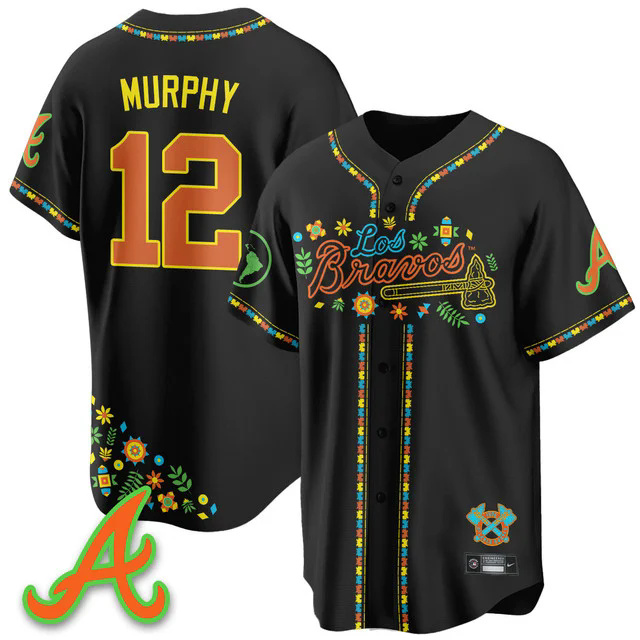Men's Atlanta Braves 2025 Los Bravos Jersey #12 sean murphy.webp