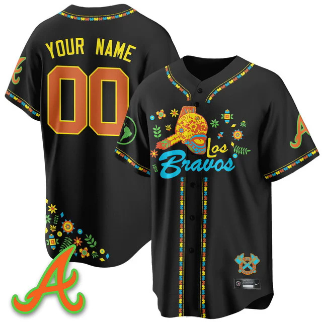 Men's Atlanta Braves 2025 Los Bravos Jersey V2 custom.webp