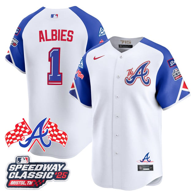 Men's Atlanta Braves 2025 Speedway Classic Limited Jersey V1 #1 Ozzie Albies