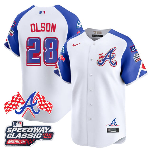Men's Atlanta Braves 2025 Speedway Classic Limited Jersey V1 #28 Matt Olson