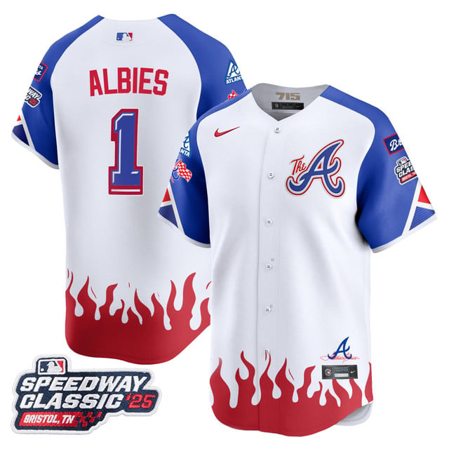 Men's Atlanta Braves 2025 Speedway Classic Limited Jersey V2 #1 Ozzie Albies