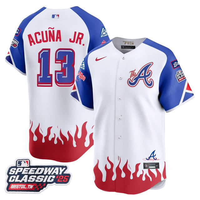 Men's Atlanta Braves 2025 Speedway Classic Limited Jersey V2 #13 Ronald Acuna JR.