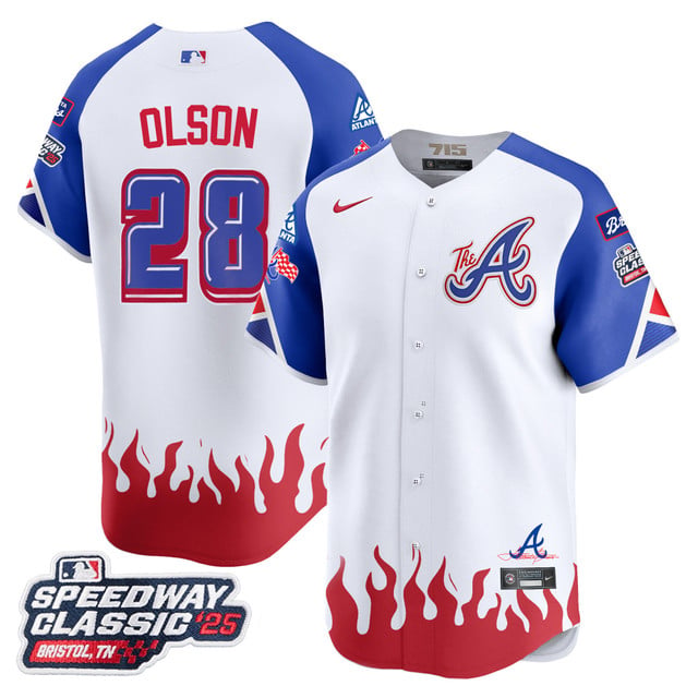 Men's Atlanta Braves 2025 Speedway Classic Limited Jersey V2 #28 Matt Olson