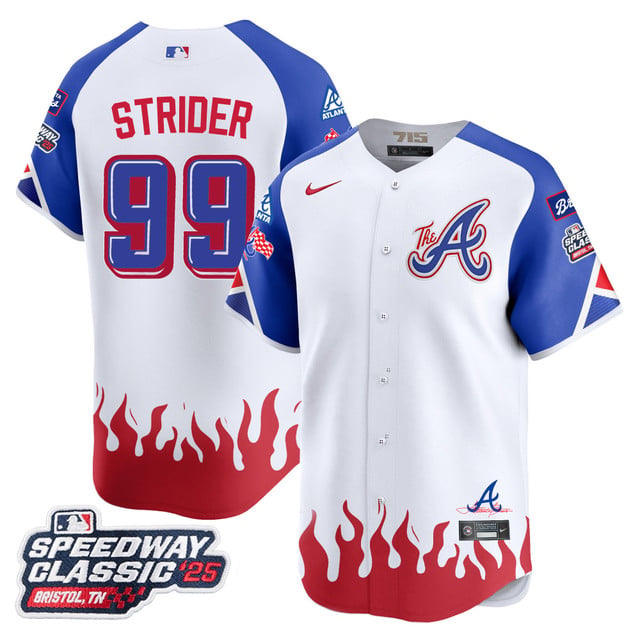 Men's Atlanta Braves 2025 Speedway Classic Limited Jersey V2 #99 Spencer Strider