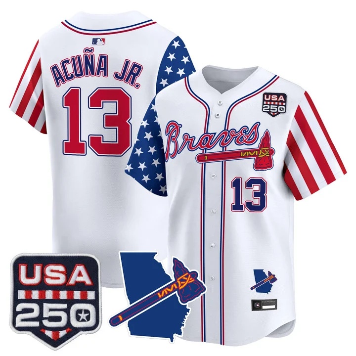 Men's Atlanta Braves America 250 Edition Vapor Premier Limited Jersey #13 RONALD ACUNA JR.