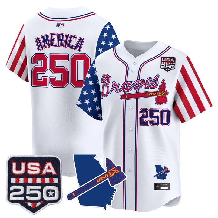 Men's Atlanta Braves America 250 Edition Vapor Premier Limited Jersey #250 AMERICA