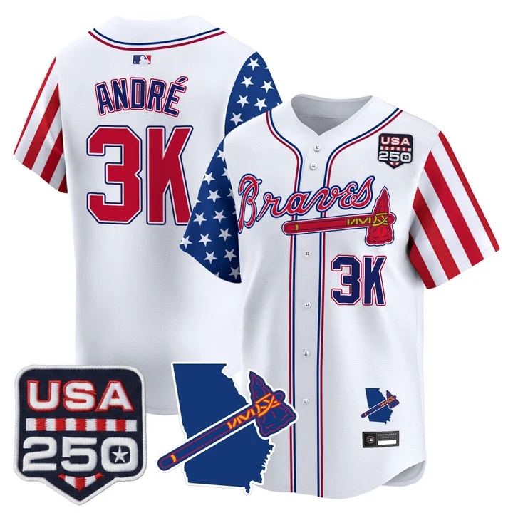 Men's Atlanta Braves America 250 Edition Vapor Premier Limited Jersey 3K ANDRE