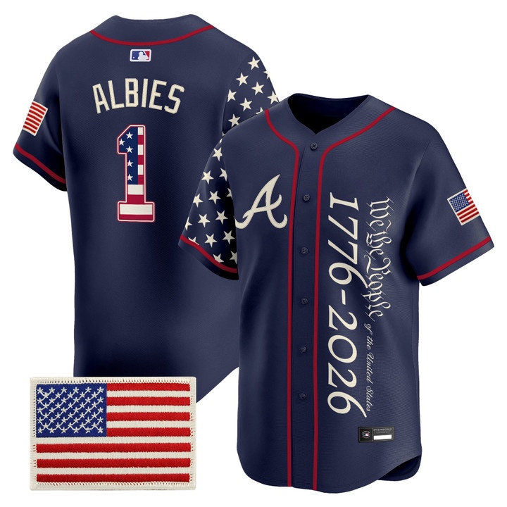 Men's Atlanta Braves America 250 Edition Vapor Premier Limited Jersey V2 #1 OZZIE ALBIES