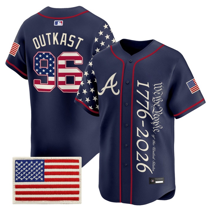 Men's Atlanta Braves America 250 Edition Vapor Premier Limited Jersey V2 #96 OUTKAST