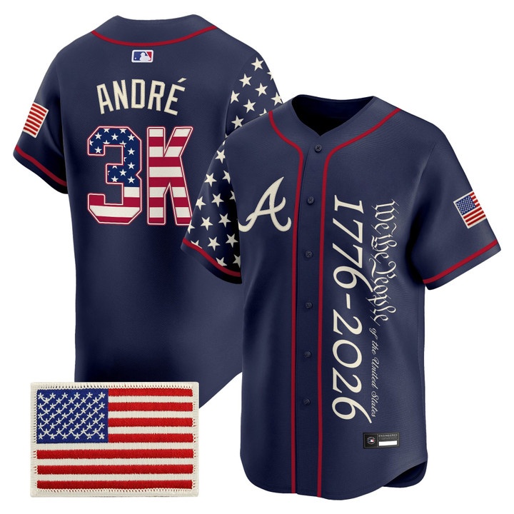 Men's Atlanta Braves America 250 Edition Vapor Premier Limited Jersey V2 3K ANDRE