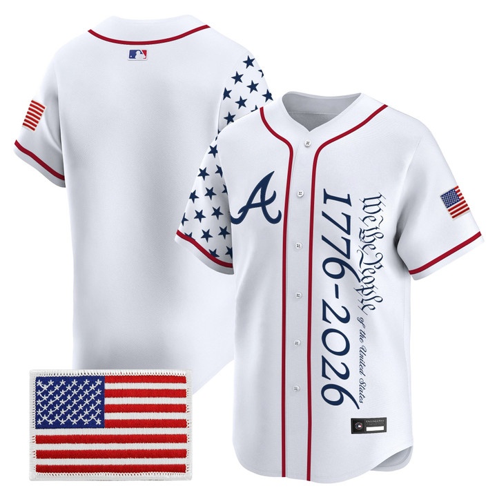 Men's Atlanta Braves America 250 Edition Vapor Premier Limited Jersey V2 WHITE BLANK