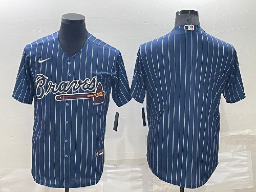 Men's Atlanta Braves Blank Navy Cool Base Stitched Baseball Jersey