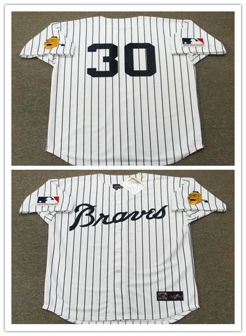 Men's Atlanta Braves Retired Player #30 Orlando Cepeda 1969 Majestic Cooperstown Home White Baseball Jerseys