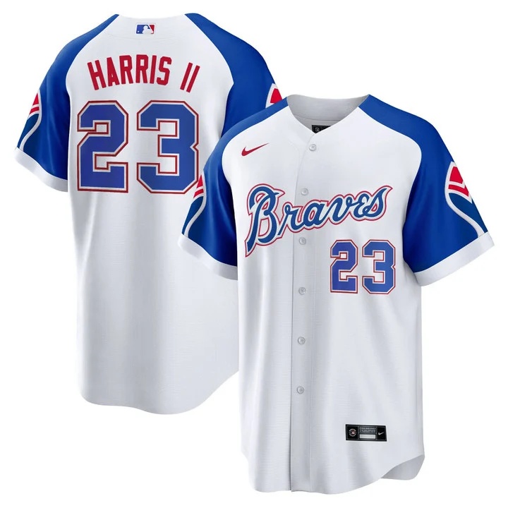 Men's Atlanta Braves Throwback 1974 - 1982 Cool Base Jersey #23 Michael Harris II