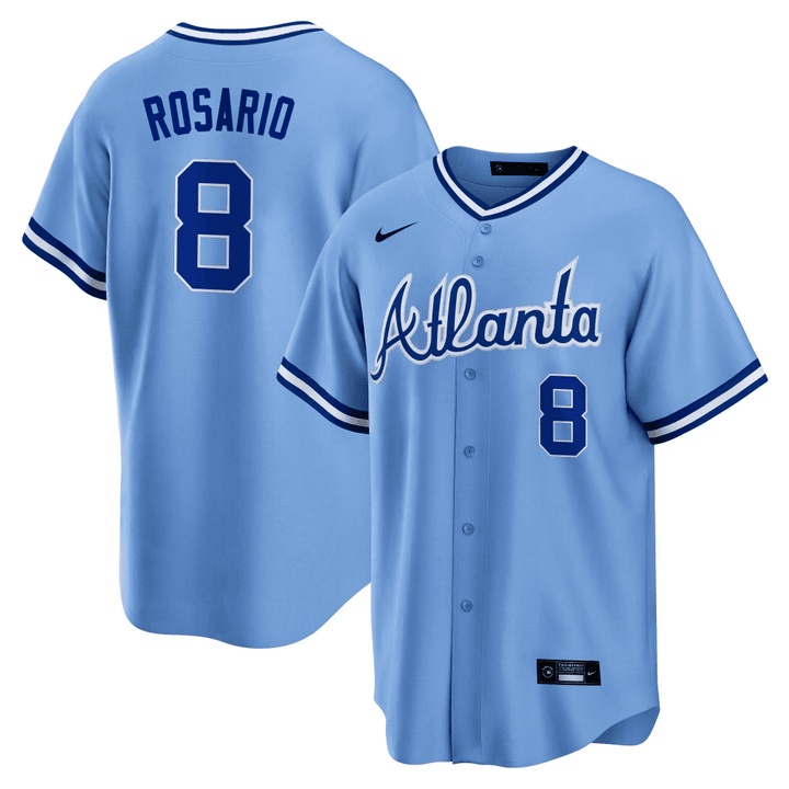 Men's Atlanta Braves Throwback 1974 - 1982 Cool Base Jersey 1982 #8 Eddie Rosario