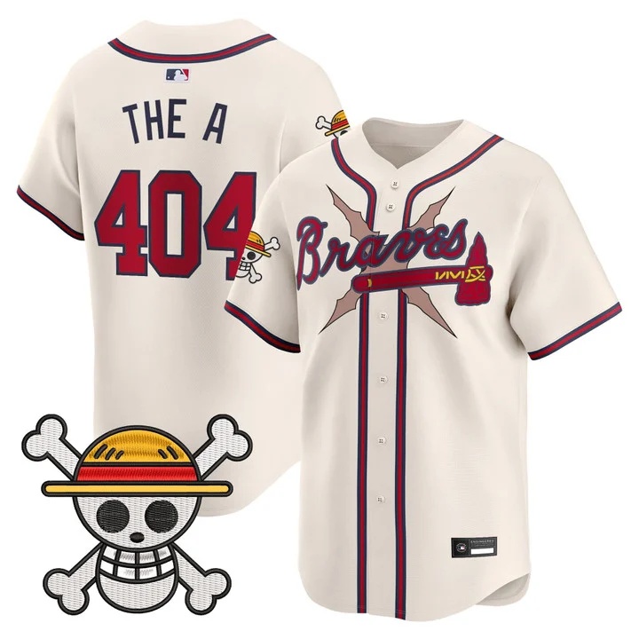 Men's Atlanta Braves x One Piece Vapor Premier Limited Jersey cream #404 The A 404