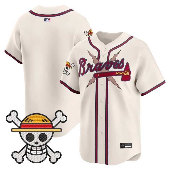 Men's Atlanta Braves x One Piece Vapor Premier Limited Jersey cream blank
