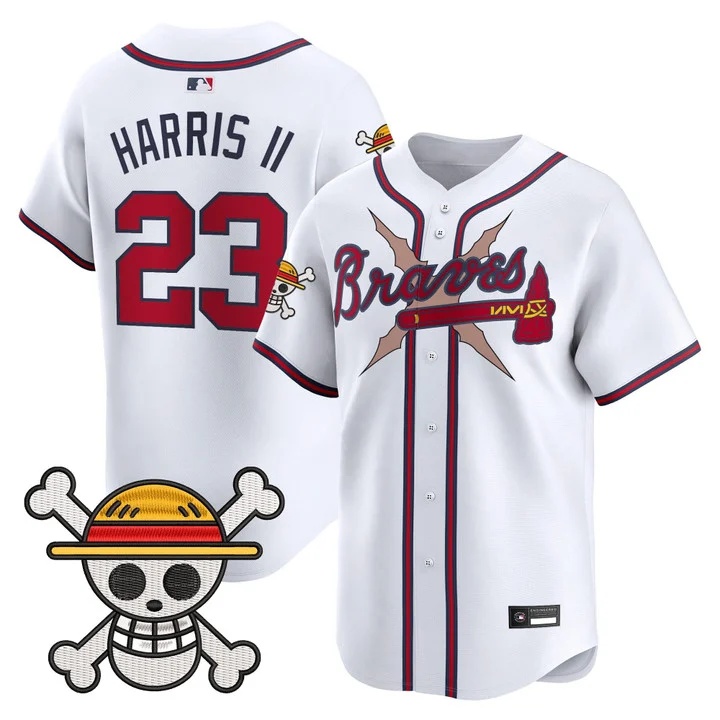 Men's Atlanta Braves x One Piece Vapor Premier Limited Jersey white #23 Michael Harris II