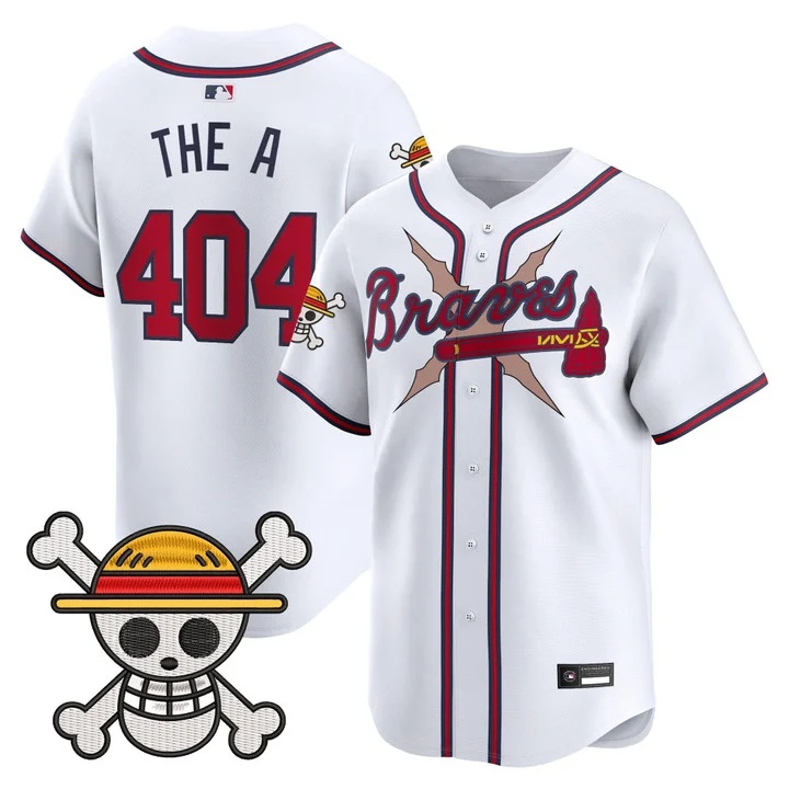 Men's Atlanta Braves x One Piece Vapor Premier Limited Jersey white #404 The A 404
