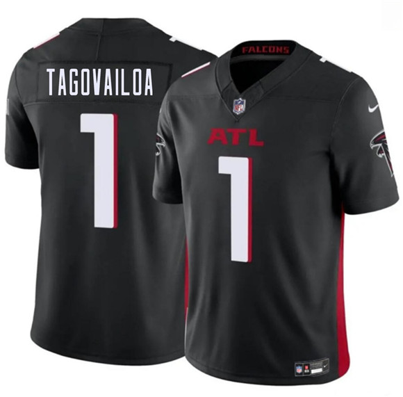 Men's Atlanta Falcons #1 Tua Tagovailoa Black 2026 F.U.S.E. Vapor Untouchable Limited Football Stitched Jersey