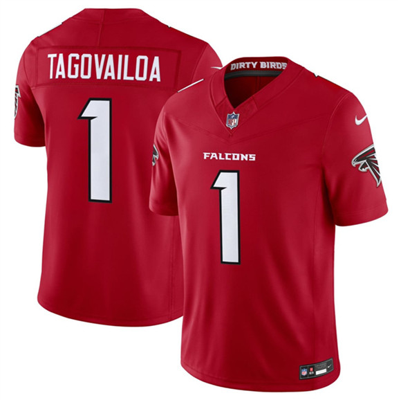 Men's Atlanta Falcons #1 Tua Tagovailoa Red 2026 New F.U.S.E. Vapor Untouchable Limited Football Stitched Jersey