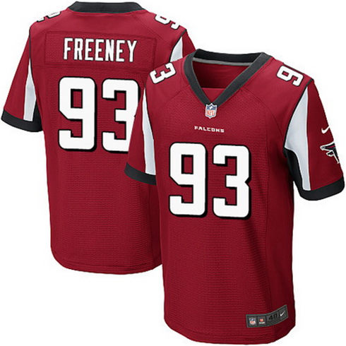 Men's Atlanta Falcons #93 Dwight Freeney Red Team Color Nike Elite Jersey