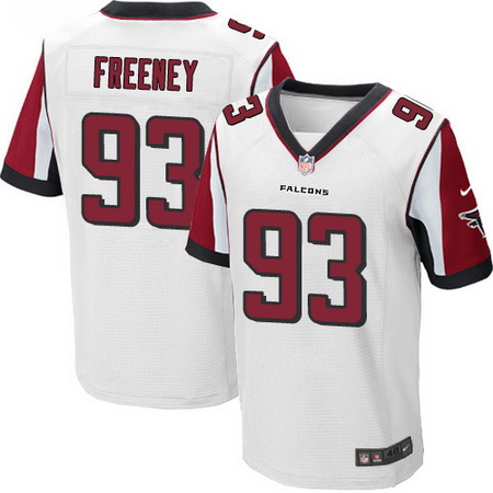 Men's Atlanta Falcons #93 Dwight Freeney White Road Nike Elite Jersey