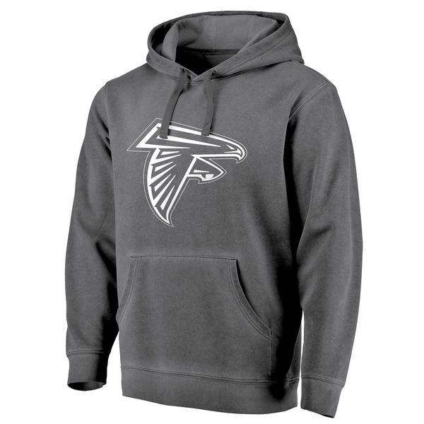 Men's Atlanta Falcons NFL Pro Line By Fanatics Branded Black White Logo Shadow Washed Pullover Hoodie