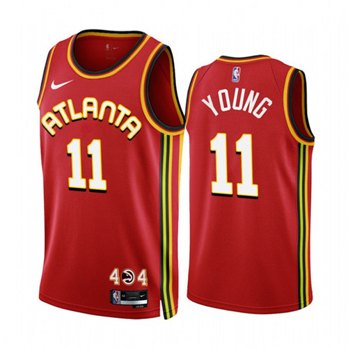 Men's Atlanta Hawks #11 Trae Young 2022 23 Red Icon Edition Stitched Jersey